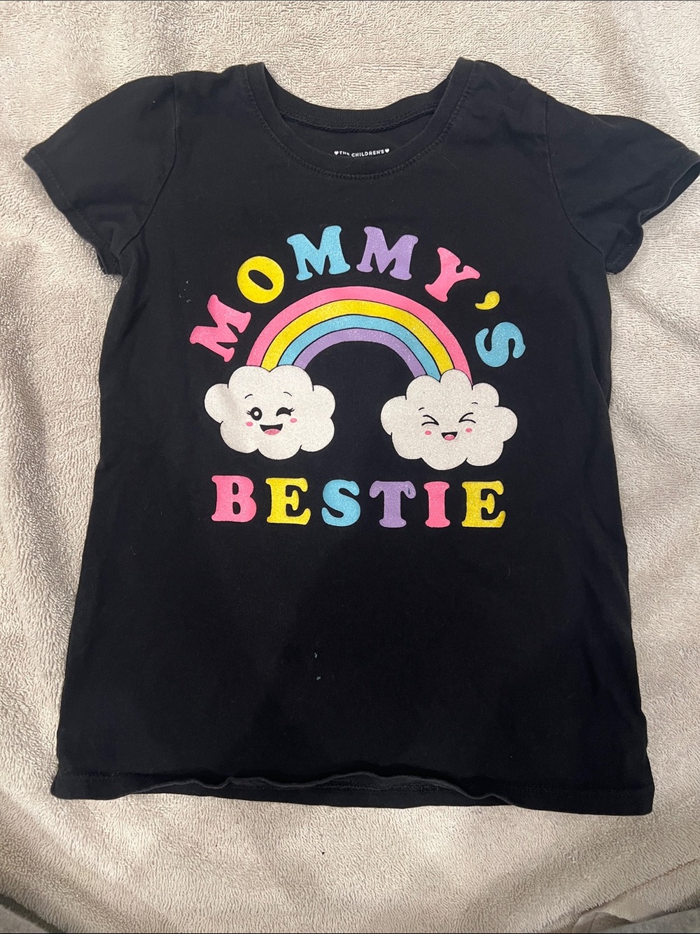 Mommy's Bestie Black Graphic Tee for Kids